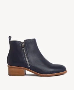 Ebony Leather Ankle Boot