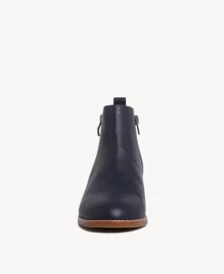 Ebony Leather Ankle Boot