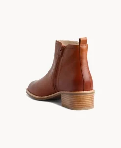 Ebony Leather Ankle Boot